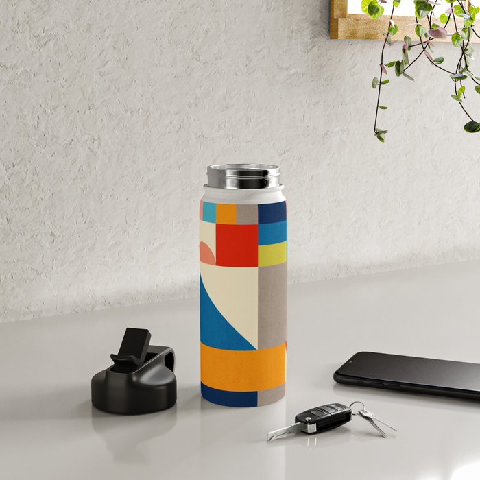 Bright Colorful Geometric Modern Vibrant Art Water Bottle Gallery Image 4