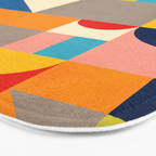 Bright Colorful Geometric Modern Vibrant Art Bath Mat Gallery Image 3