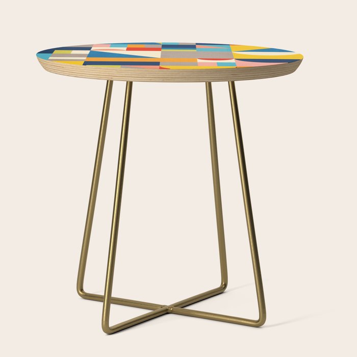 Bright Colorful Geometric Modern Vibrant Art Side Table Gallery Image 1