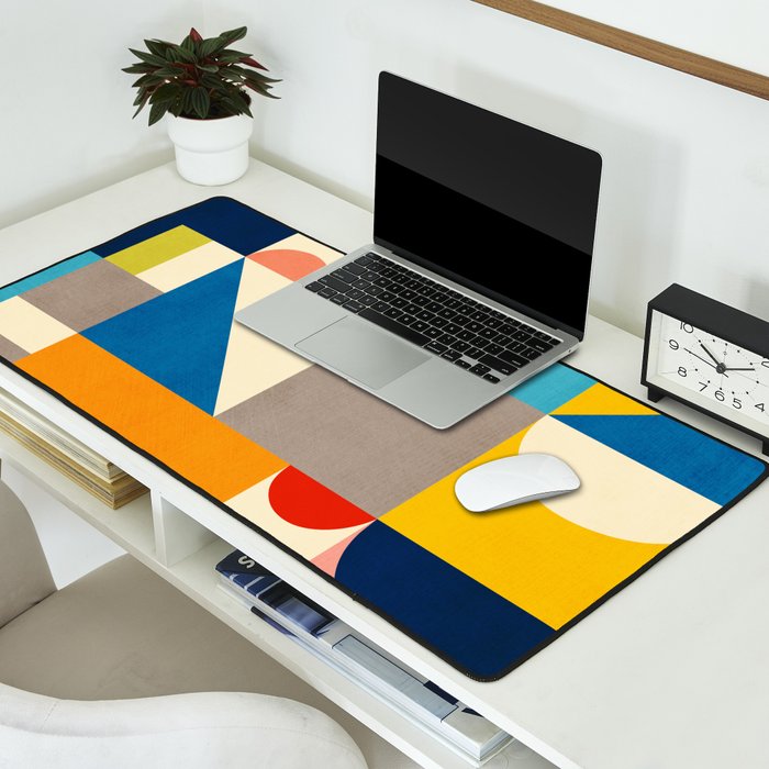 Bright Colorful Geometric Modern Vibrant Art Desk Mat Gallery Image 2