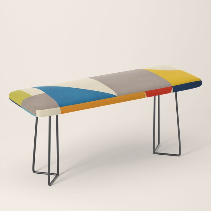 Bright Colorful Geometric Modern Vibrant Art Bench Gallery Image 1