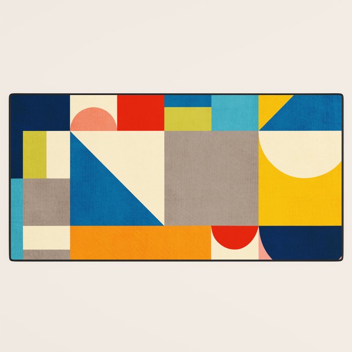 Bright Colorful Geometric Modern Vibrant Art Desk Mat Gallery Image 3