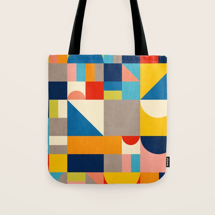 Bright Colorful Geometric Modern Vibrant Art Tote Bag Gallery Image 1