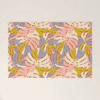 Color Block Monstera Pink + Lavender Welcome Mat Gallery Image 1