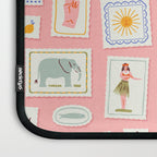 Vintage summer travel postage stamp pattern Laptop Sleeve Gallery Image 3