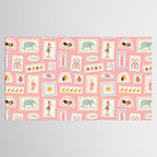 Vintage summer travel postage stamp pattern Tablecloth Gallery Image 2