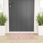 Vintage summer travel postage stamp pattern Welcome Mat Gallery Image 3