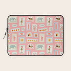 Vintage summer travel postage stamp pattern Laptop Sleeve Gallery Image 1