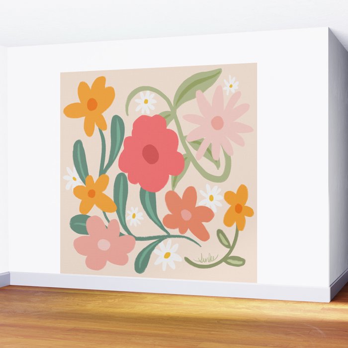 Bold Flowers Wall Mural Gallery Image 2