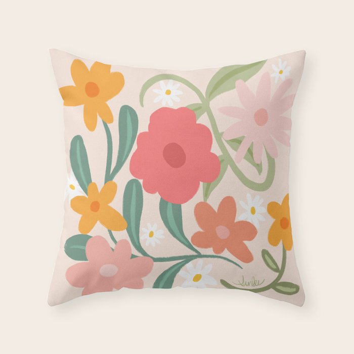 Bold Flowers Throw Pillow Gallery Image 6