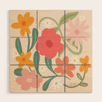 Bold Flowers Wood Wall Art Gallery Image 1