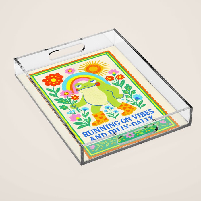 Running on Vibes and Dilly-Dally Acrylic Tray Gallery Image 1