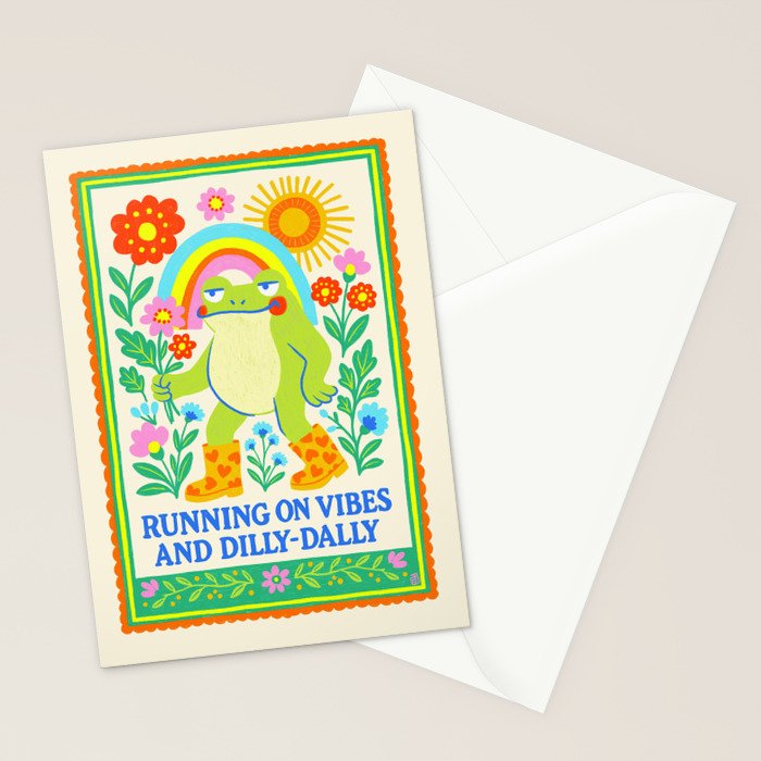 Running on Vibes and Dilly-Dally Stationery Card Gallery Image 2