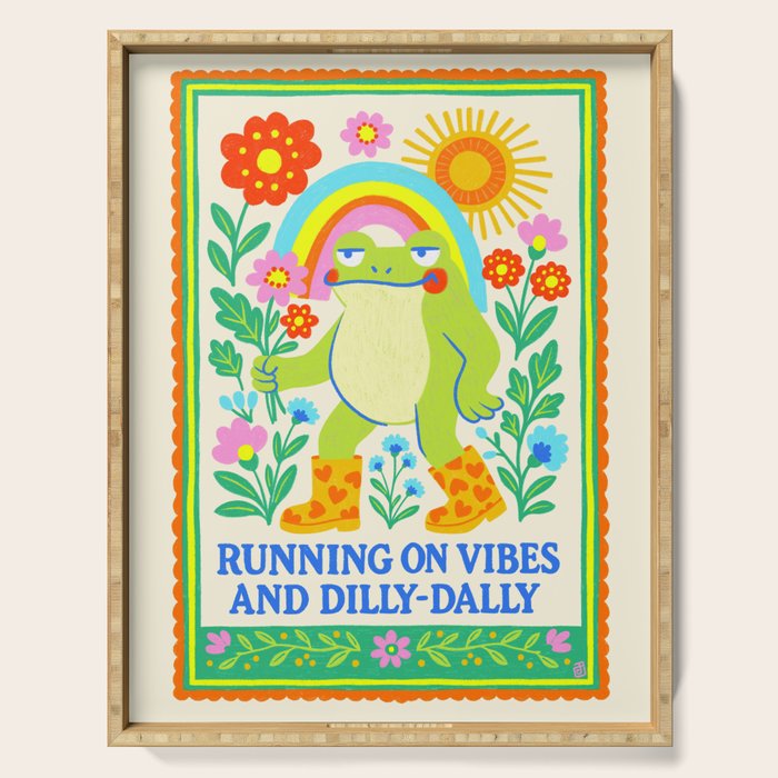 Running on Vibes and Dilly-Dally Serving Tray Gallery Image 1
