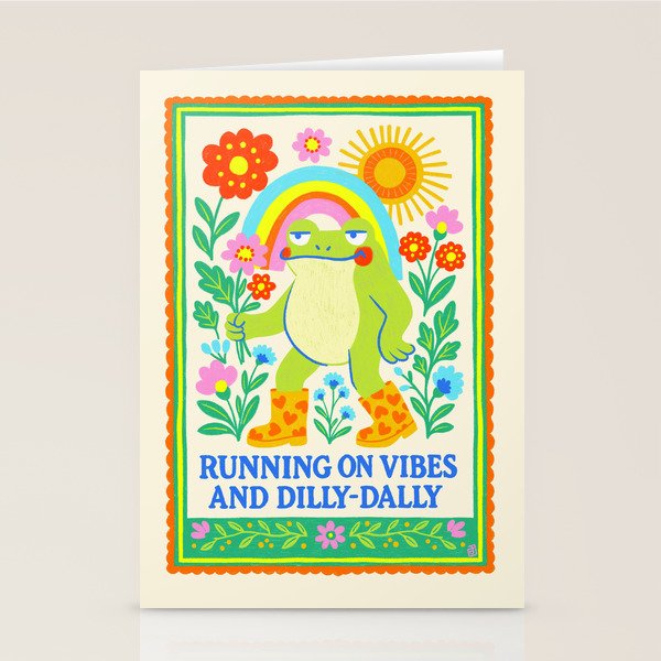 Running on Vibes and Dilly-Dally Stationery Card Gallery Image 1