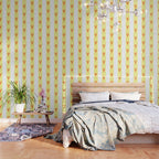 Red Lobsters On Hand-Painted Sunny Yellow Stripes Wallpaper Gallery Image 3