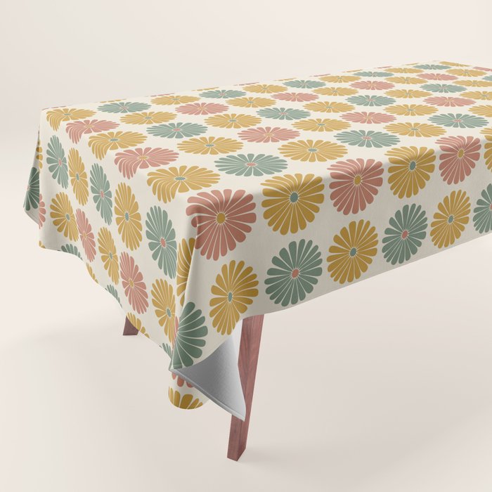 Retro Summer Daisies I Tablecloth Gallery Image 1