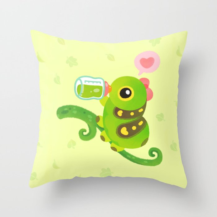 Leaf Milk Throw Pillow Gallery Image 6