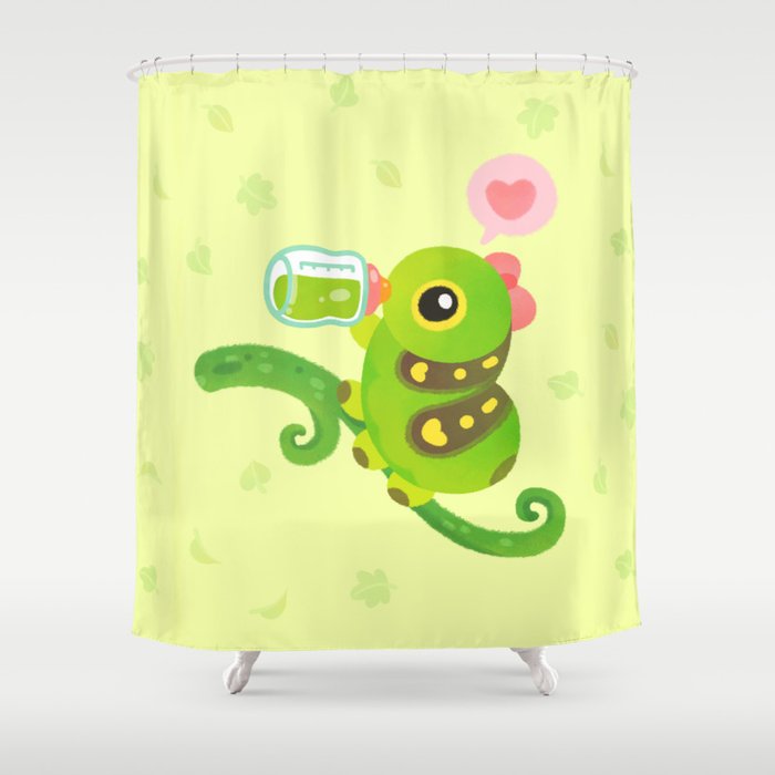 Leaf Milk Shower Curtain Gallery Image 1