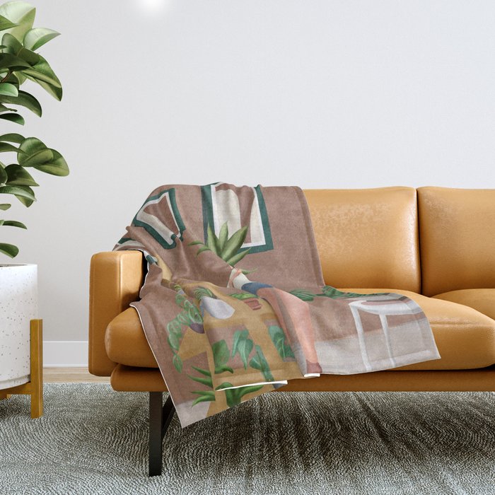 Wooden floors, walls and window sills Throw Blanket Gallery Image 1