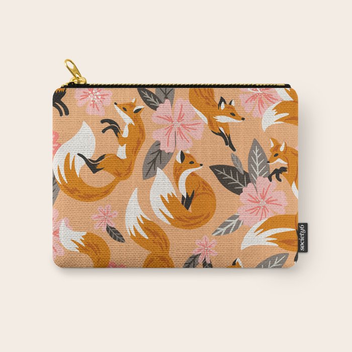 Foxes & Blooms - Melon Palette Carry All Pouch Gallery Image 1