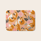 Foxes & Blooms - Melon Palette Bath Mat Gallery Image 1