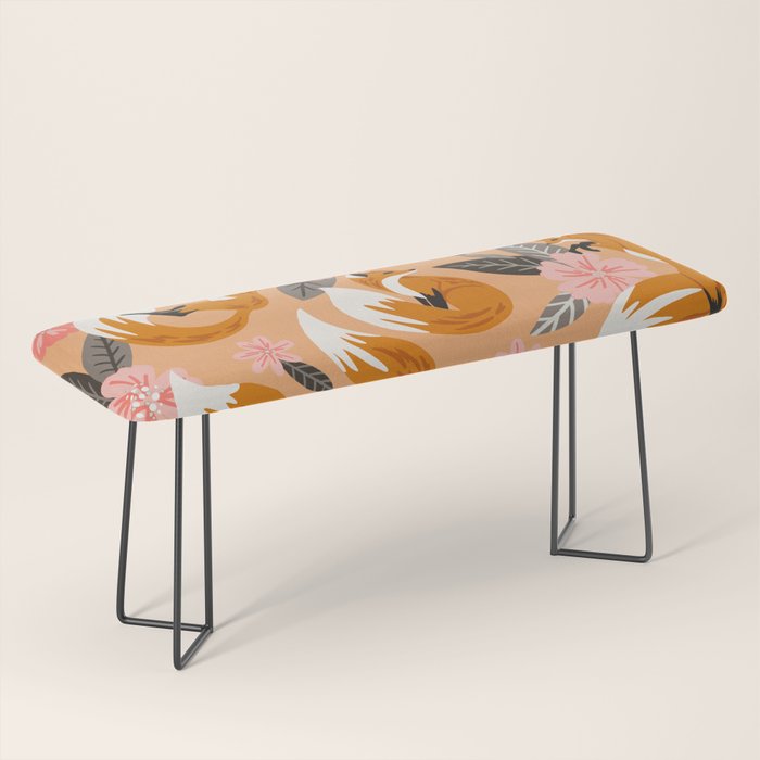Foxes & Blooms - Melon Palette Bench Gallery Image 1