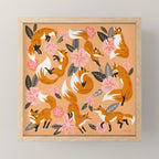 Foxes & Blooms - Melon Palette Mini Art Print Gallery Image 1