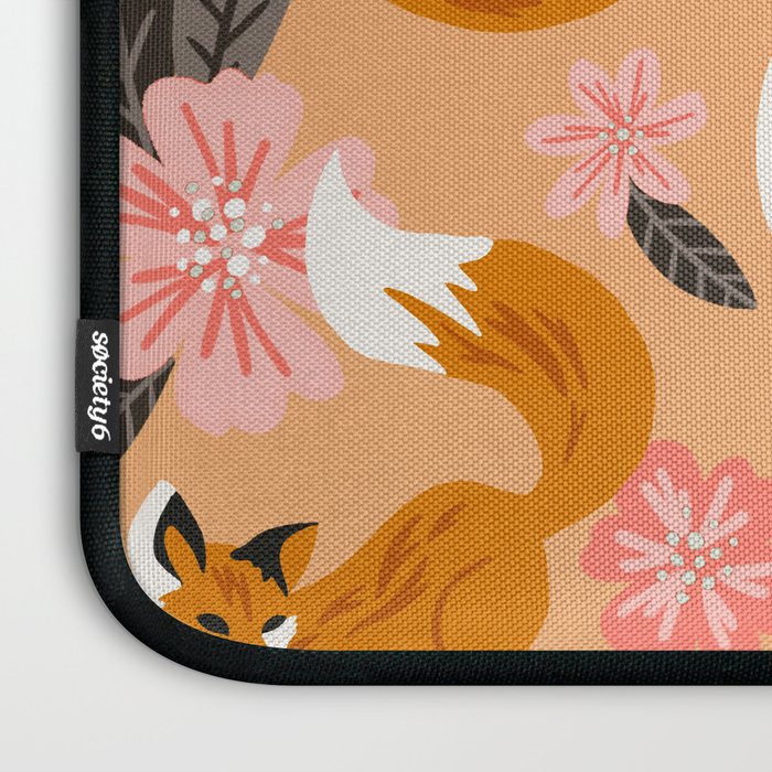Foxes & Blooms - Melon Palette Laptop Sleeve Gallery Image 3