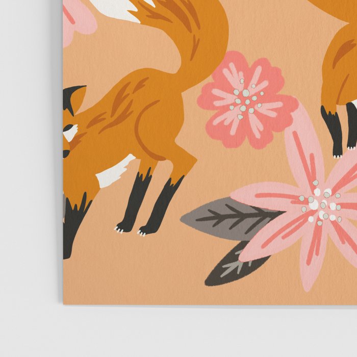 Foxes & Blooms - Melon Palette Poster Gallery Image 3