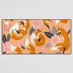 Foxes & Blooms - Melon Palette Desk Mat Gallery Image 3