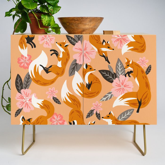 Foxes & Blooms - Melon Palette Credenza Gallery Image 1