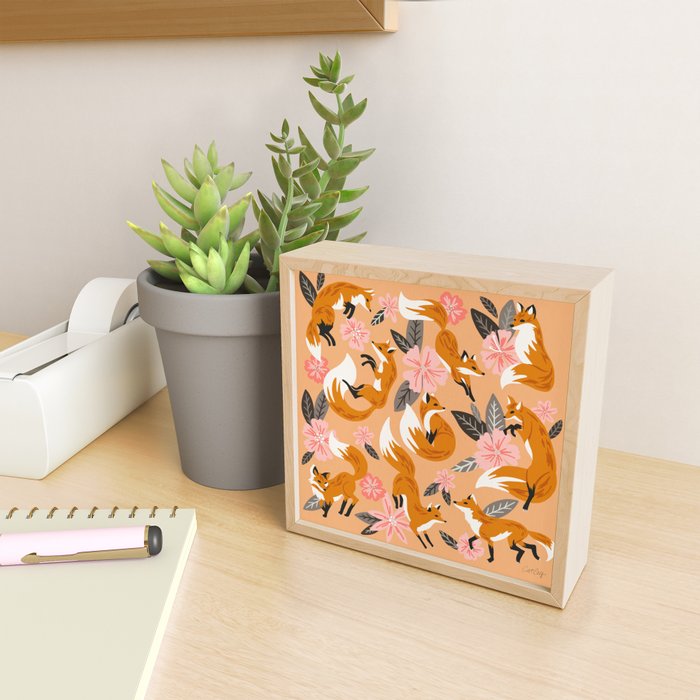 Foxes & Blooms - Melon Palette Mini Art Print Gallery Image 2