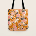 Foxes & Blooms - Melon Palette Tote Bag Gallery Image 1