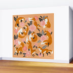 Foxes & Blooms - Melon Palette Wall Mural Gallery Image 2