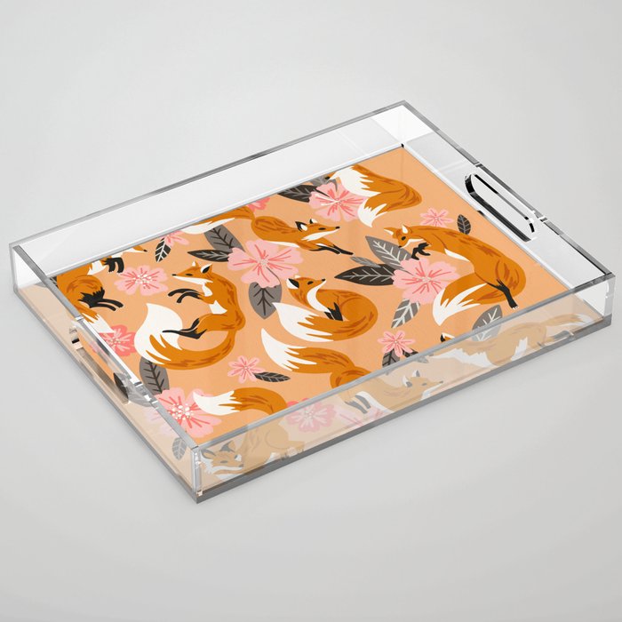Foxes & Blooms - Melon Palette Acrylic Tray Gallery Image 1