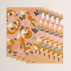 Foxes & Blooms - Melon Palette Wrapping Paper Gallery Image 3