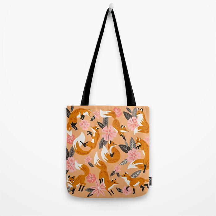 Foxes & Blooms - Melon Palette Tote Bag Gallery Image 2