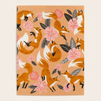 Foxes & Blooms - Melon Palette Poster Gallery Image 4