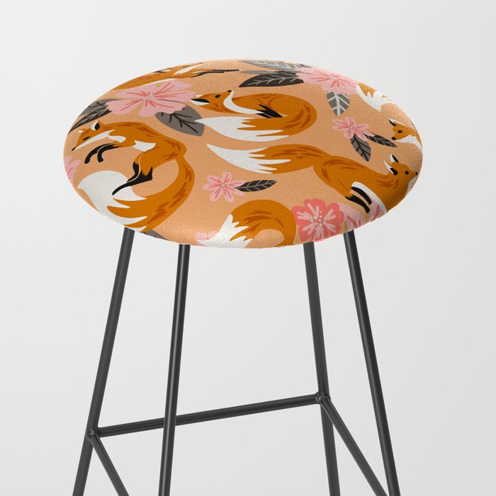 Foxes & Blooms - Melon Palette Stool Gallery Image 2