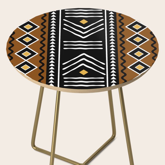 Tribal African Bogolan Fabric Art Design Side Table Gallery Image 2