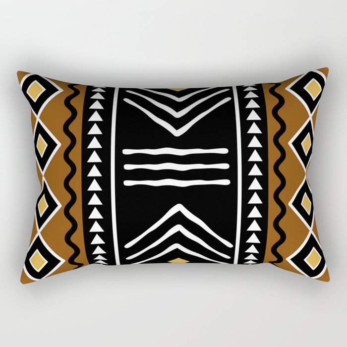 Tribal African Bogolan Fabric Art Design Rectangular Pillow Gallery Image 2