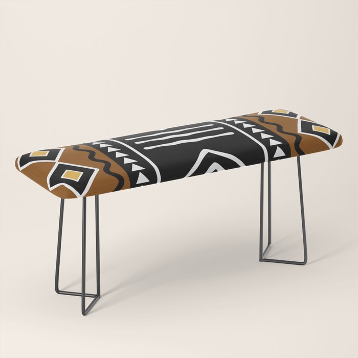 Tribal African Bogolan Fabric Art Design Bench Gallery Image 1
