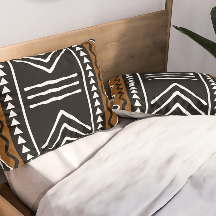 Tribal African Bogolan Fabric Art Design Pillow Sham Gallery Image 2