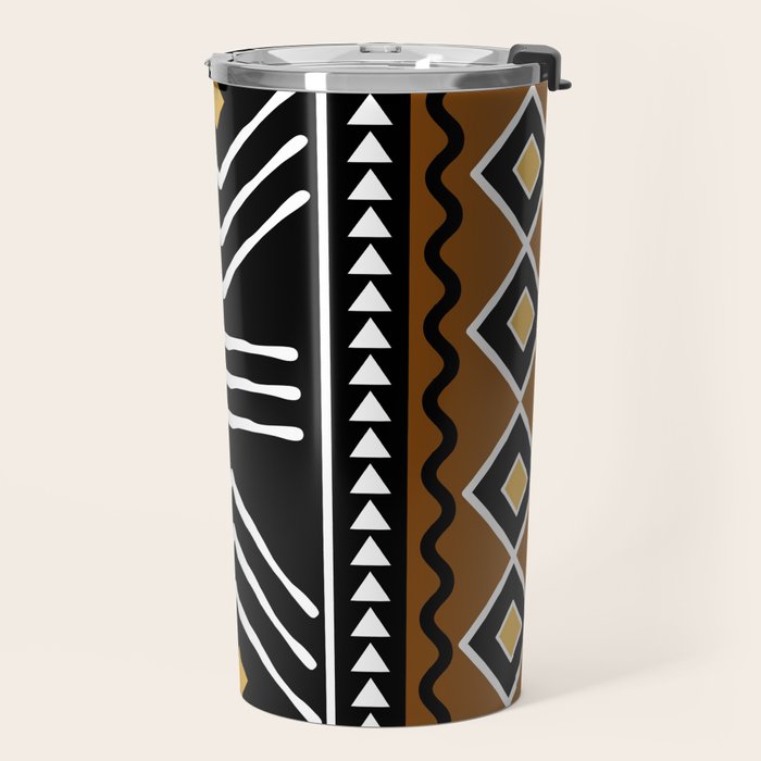 Tribal African Bogolan Fabric Art Design Travel Mug Gallery Image 2