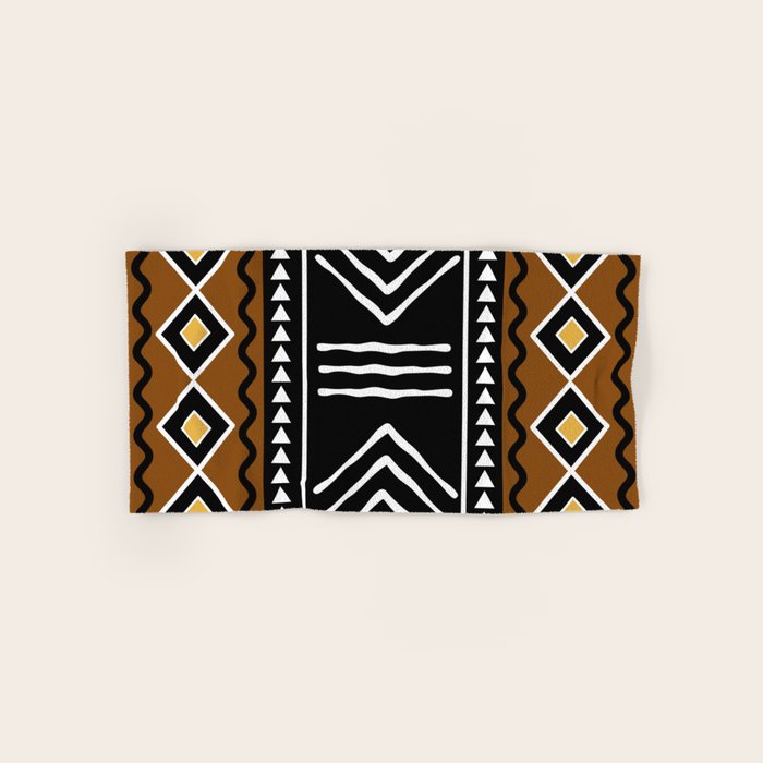 Tribal African Bogolan Fabric Art Design Bath Towel Gallery Image 1