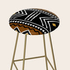 Tribal African Bogolan Fabric Art Design Stool Gallery Image 2