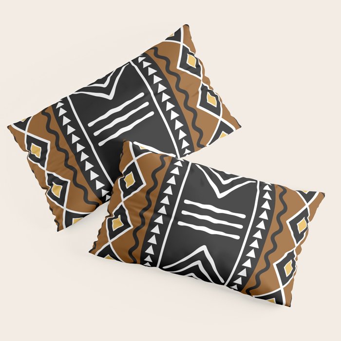 Tribal African Bogolan Fabric Art Design Pillow Sham Gallery Image 2
