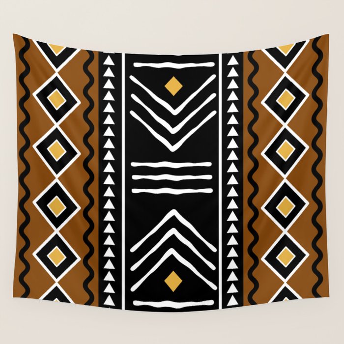 Tribal African Bogolan Fabric Art Design Wall Tapestry Gallery Image 4