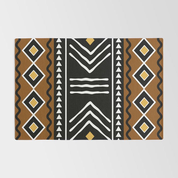 Tribal African Bogolan Fabric Art Design Rug Gallery Image 2